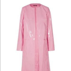 STAUD Pink Faux Leather Coat Size Small